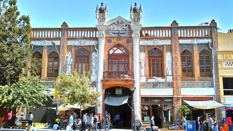 saraye roshan in grand bazaar in center of tehran iranian old bazaar